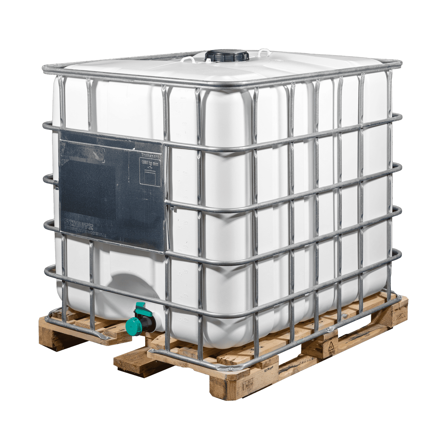 IBC Container 1000l mit UV-Geschütztem neuem Innenbehälterr auf Holzpalette