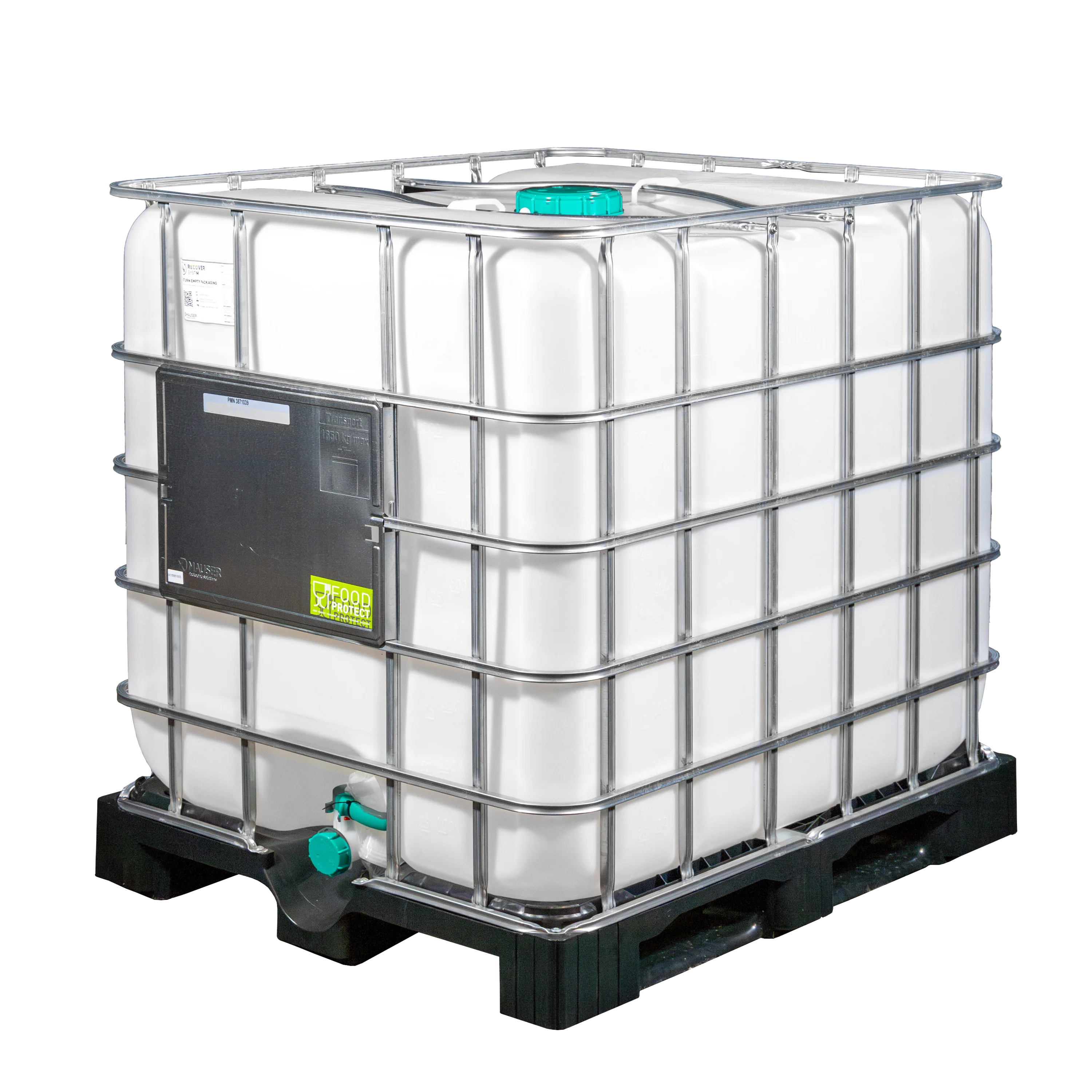 IBC-Container 1000l neu auf Kunststoffpalette 150mm Deckel mit Lebensmittelzulassung